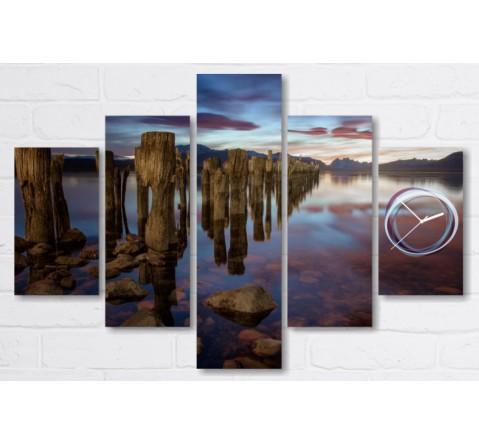 Tableau Horloge Design Stumps 100x70 cm