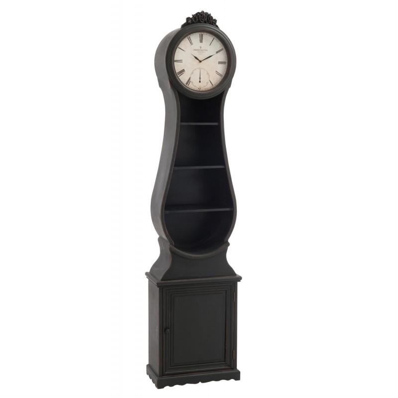 Comtoise bois noir vieilli 48,5x25x199,5cm