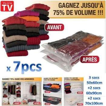 Lot de 7 sacs housses de rangement sous vide spécial Lot de 7 sacs housses de rangement