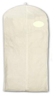 Housse vinyle pour vêtements format court coloris beige Housse vinyle pour vêtements
