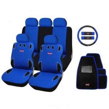 Housse de siège auto sport Racing Bleu et Noir 16