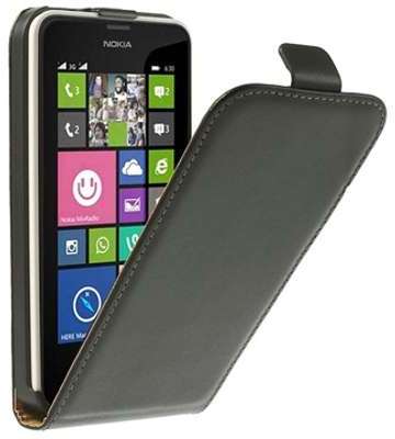 Etui à Rabat Vertical en Cuir pour Nokia Lumia 630