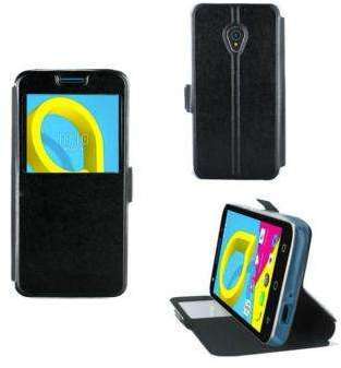 Etui Rabattable Simili Cuir Noir avec Ouverture Ec
