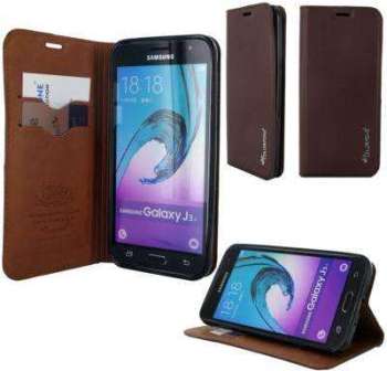 Etui Rabattable Luxe Marron Avec Support et Emplac