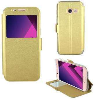 Etui Rabattable Simili Cuir Or et Ouverture Ecran