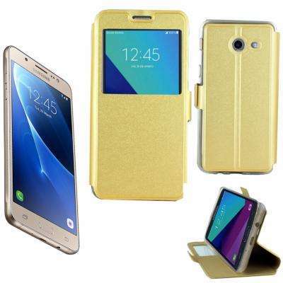 Etui Rabattable Simili Cuir Or et Ouverture Ecran
