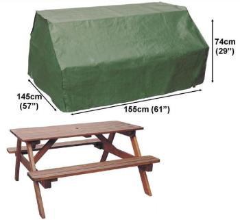 Housse pour table pique-nique 155x145cm vert Housse pour table pique-nique