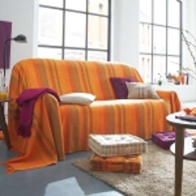 Plaid ou jeté tissé multicolore
