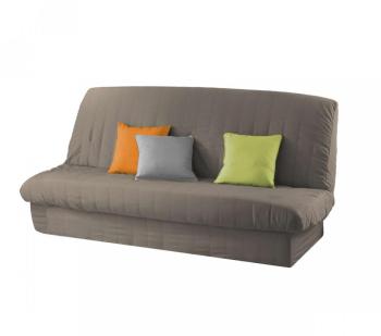 Housse Clic-Clac Matelassée Dos Nu Taupe 140x200