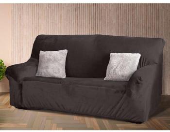 Housse de canapé 3 places unie microfibre polyeste
