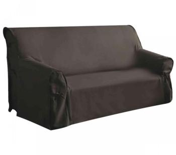 Housse de Canapé 3 Places Taupe 100% Coton