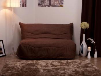 Housse de BZ suédine matelassée 160cm LEA Chocolat