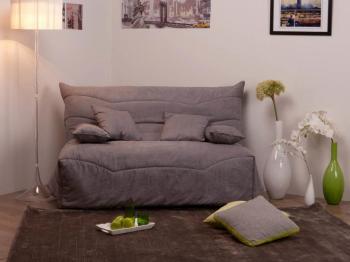 Housse de BZ suédine matelassée 160cm LEA Gris