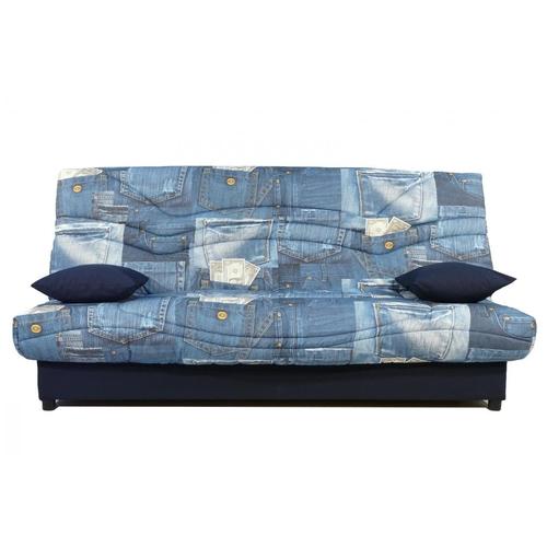 Housse clic-clac imprimée JEANS, pour canapé clic-