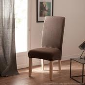 Housse de chaise uni bi-extensible coton polyester Housse de chaise uni bi-extensible