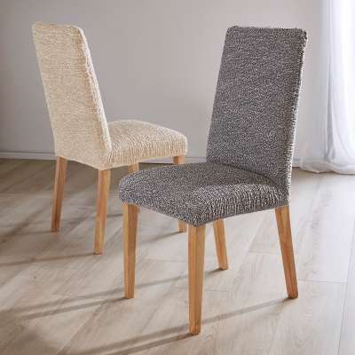 Housse chaise extensible plissée - lot de 2