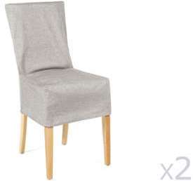 Housse de chaise unie courte coton polyester tissage Housse de chaise unie courte