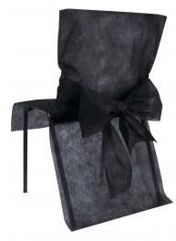 Housse de chaise avec noeud noir Housse de chaise avec noeud