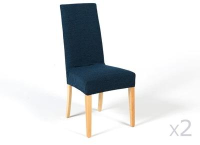 Housse de chaise unie extensible effet nid d abeille Housse de chaise unie extensible