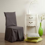Housse de chaise bachette 100 coton INES Gris anthracite Housse de chaise bachette