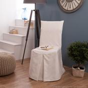 Housse de chaise bachette 100 coton INES Blanc Housse de chaise bachette