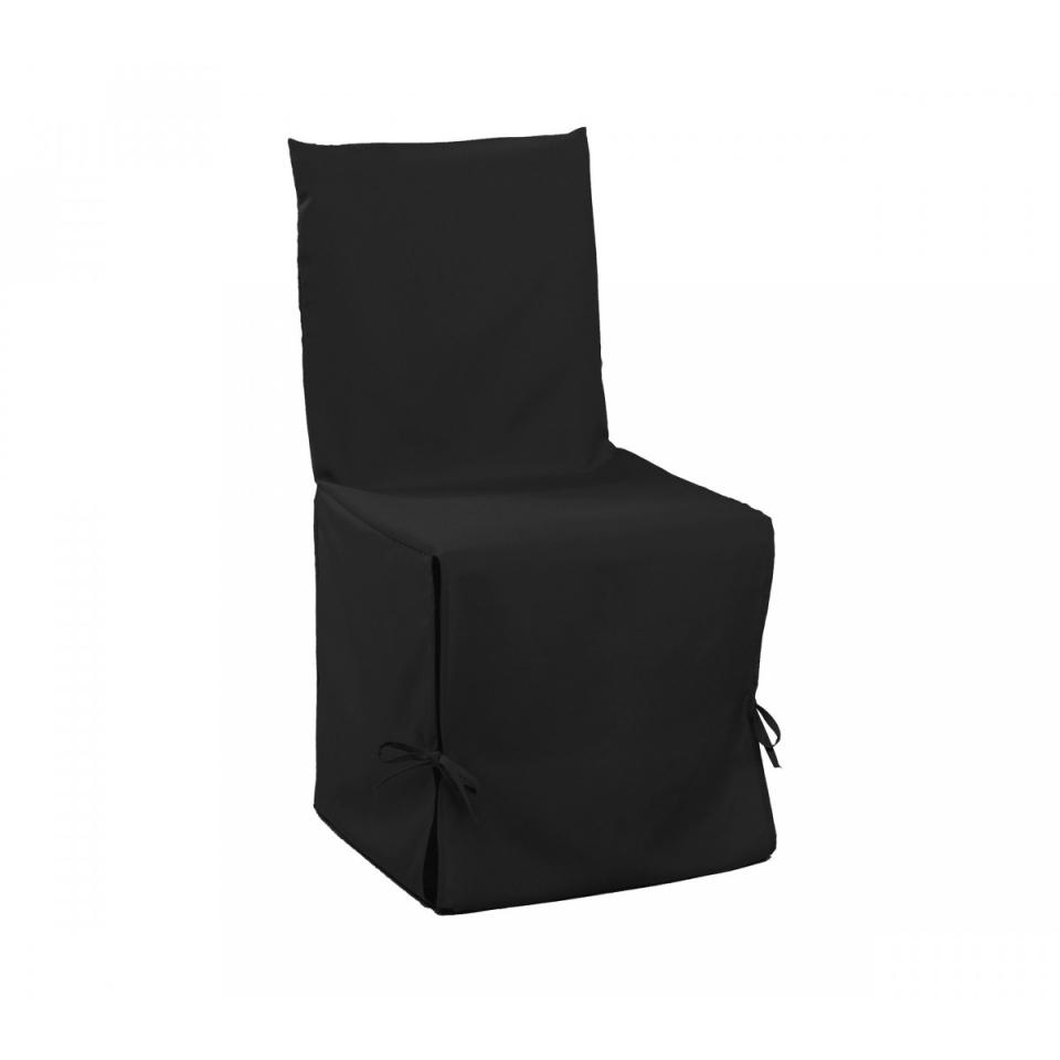 Housse Chaise Noire 50x50 - Douceur d Intérieur Housse Chaise Noire 50x50