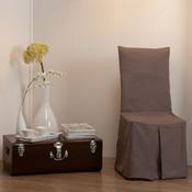 Housse de chaise bachette 100 coton INES Taupe Housse de chaise bachette