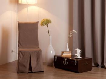 Housse de chaise bachette 100 coton INES Havane Housse de chaise bachette
