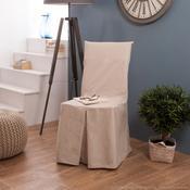 Housse de chaise bachette 100 coton INES Beige Housse de chaise bachette