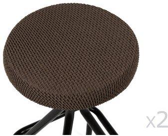 Housse de tabouret unie bi-extensible coton polyester Housse de tabouret unie bi-extensible