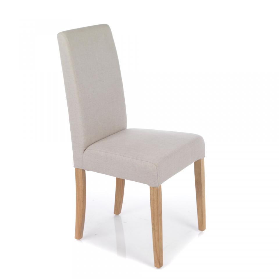 Housse de chaise beige en lin Beige