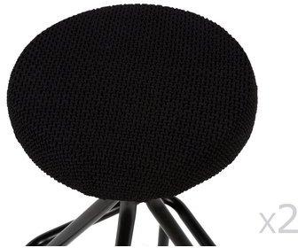 Housse de tabouret unie bi-extensible coton polyester Housse de tabouret unie bi-extensible