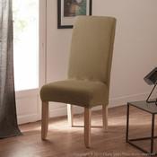 Housse de chaise uni bi-extensible coton polyester Housse de chaise uni bi-extensible
