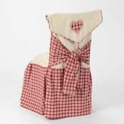Housse de chaise 100 coton carreaux rouge blanc broderie Housse de chaise 100 coton