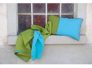 Enveloppe de coussin 40 x 60 cm uni double face vert Enveloppe de coussin 40 x