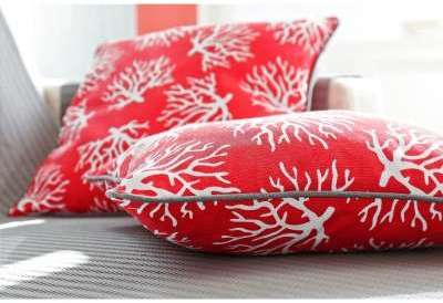 Housse coussin motif corail - lot de 2