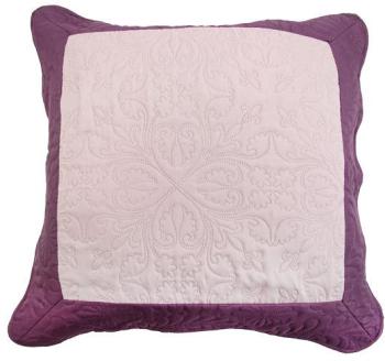 Housse de coussin boutis (60 cm) Emma Prune
