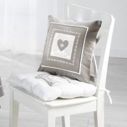 Housse de coussin Brodée Amandine Gris