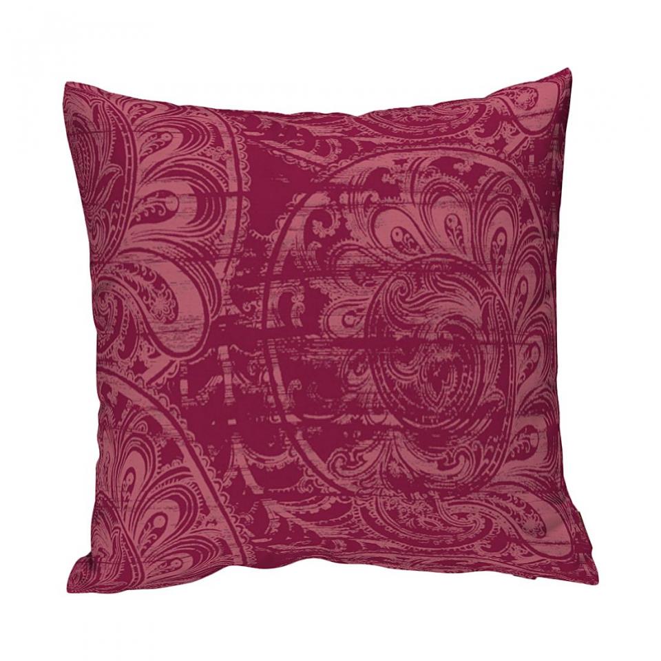 Housse de coussin - Motifs rouges bordeaux - 60 x