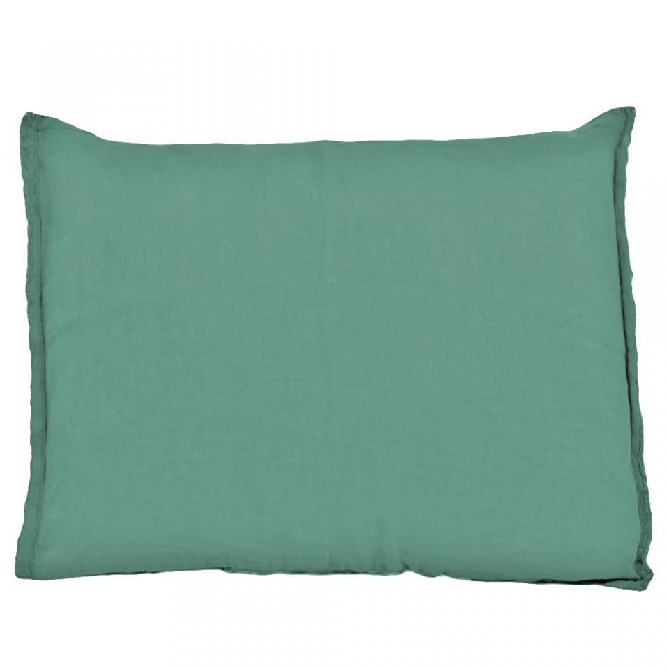 Housse de coussin 100% lin lavé jade (35x50cm)