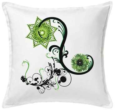 Housse de coussin 50x50 cm 100% Coton décorée Fleu