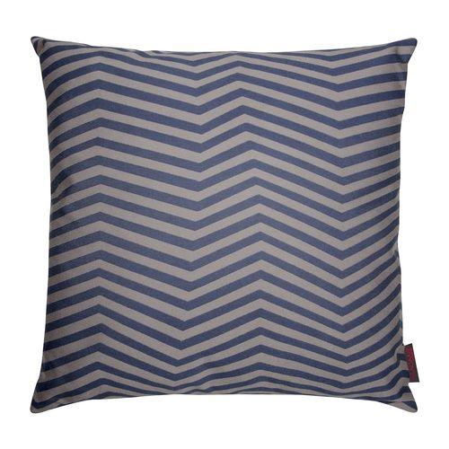 Housse de coussin Lynn - Tissu - Bleu / Beige - 50