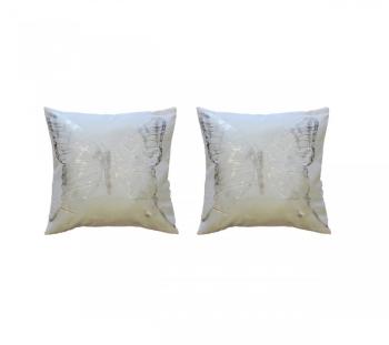 Pack 2 housses coussin envola blanc 40x40 - Douceu