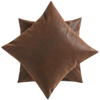 Lot de 2 housses de coussins Péri chocolat,