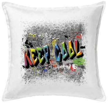 Housse de coussin 50x50 cm 100% Coton décorée Tag