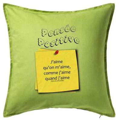 Housse de coussin 50x50 cm 100% Coton décorée Pens