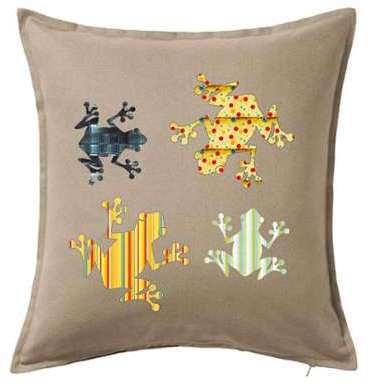 Housse de coussin 50x50 cm 100% Coton décorée Gren