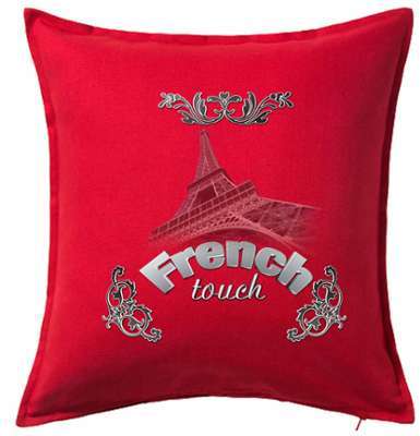 Housse de coussin 50x50 cm 100% Coton décorée Fren