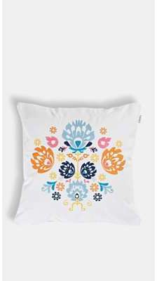 Housse de coussin brodée en toile coton Housse de coussin brodée en