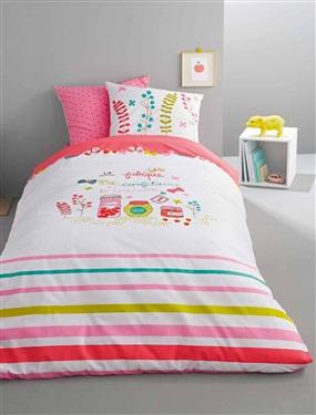 Housse de couette Confiture blanc imprime Vertbaud